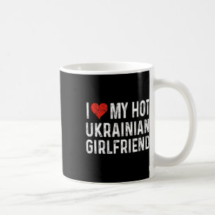 Caneca De Café Eu Amo Minha Gatinha Ucraniana Quente - Coração En
