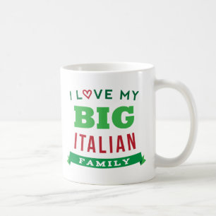 Caneca De Café Eu amo minha ideia italiana grande do t-shirt da