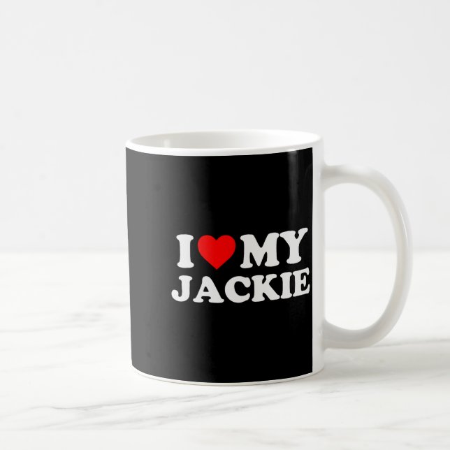 Caneca De Café Eu Amo Minha Jackie (Direita)