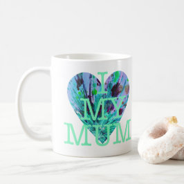 Caneca De Café Eu amo minha Mãe Arte Amor Coração Família Dia dos