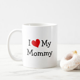 Caneca De Café Eu Amo Minha Mamãe Coração Vermelho Foto