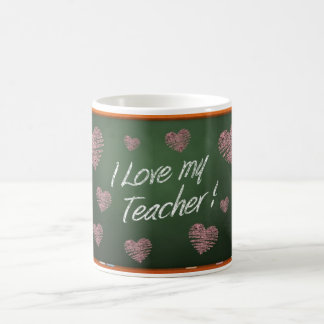 Caneca De Café Eu amo minha mensagem do quadro do professor