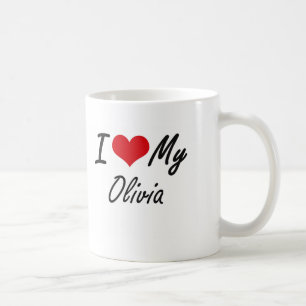 Caneca De Café Eu amo minha Olivia