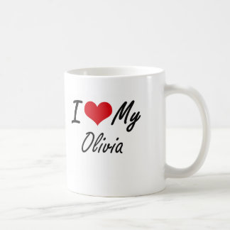 Caneca De Café Eu amo minha Olivia