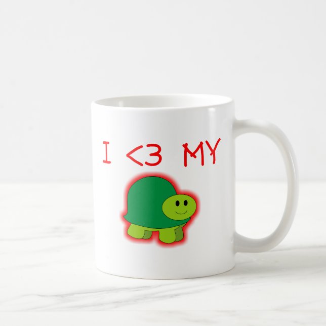 Caneca De Café Eu amo minha tartaruga (Direita)