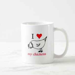 Caneca De Café Eu amo minhas galinhas