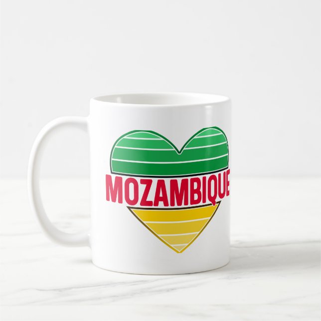 Caneca De Café Eu Amo Moçambique, Coração Mozambicano (Esquerda)