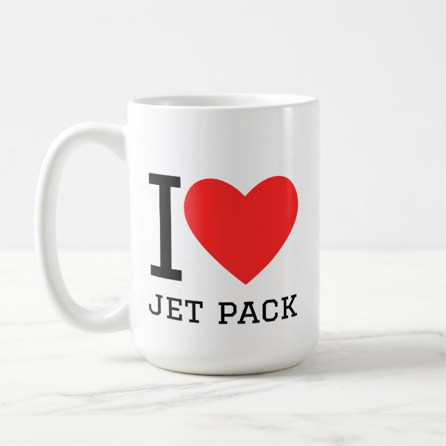 Caneca De Café Eu amo mochila a jato (Esquerda)