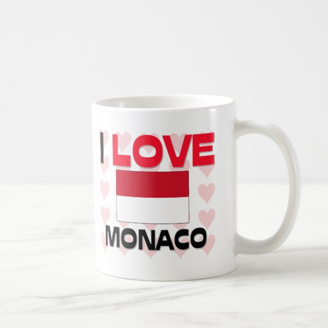 Caneca De Café Eu amo Monaco (Direita)