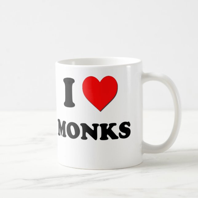 Caneca De Café Eu amo monges (Direita)
