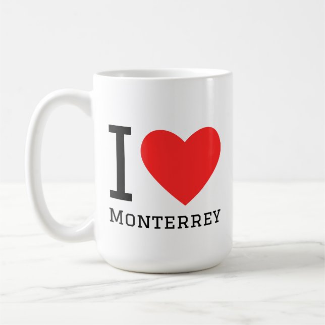 Caneca De Café Eu amo Monterrey  (Esquerda)