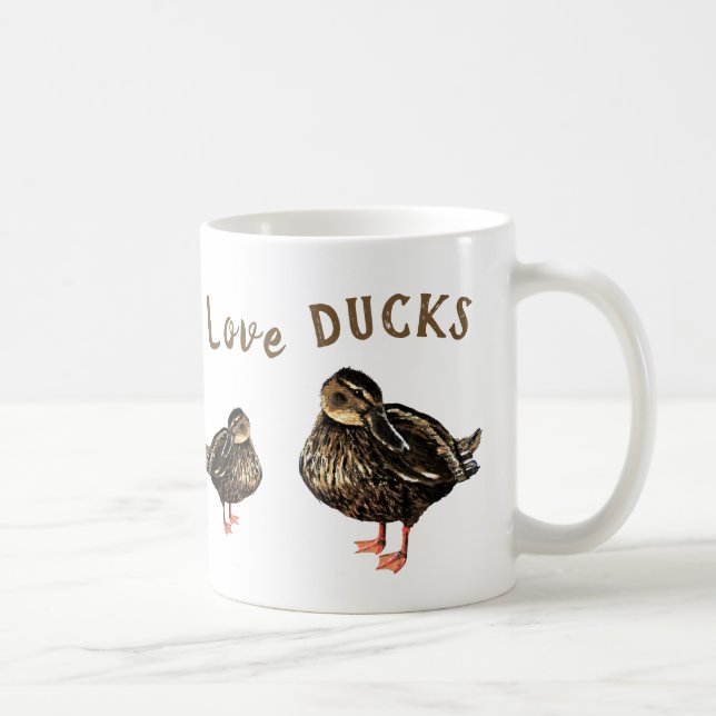Caneca De Café Eu Amo Muito Patos Drinkware - (Direita)