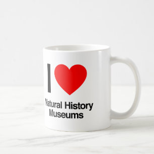 Caneca De Café eu amo museus de história natural