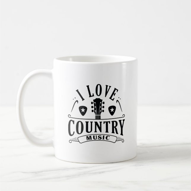 Caneca De Café Eu Amo Música country (Esquerda)