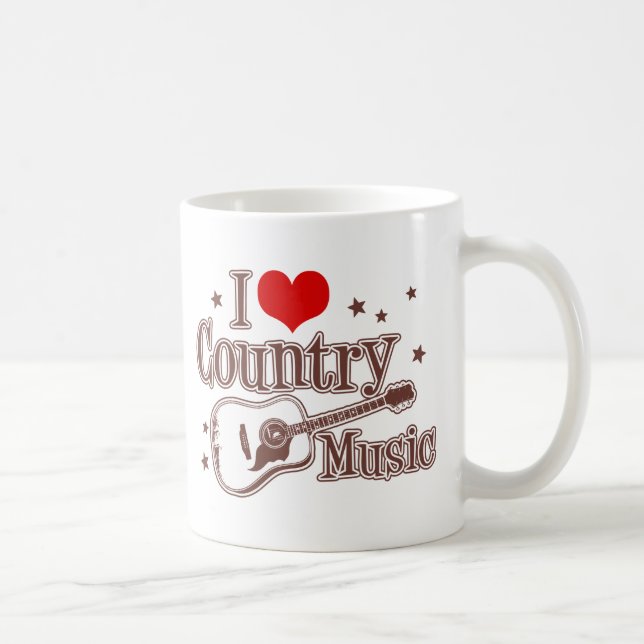 Caneca De Café Eu Amo Música country (Direita)