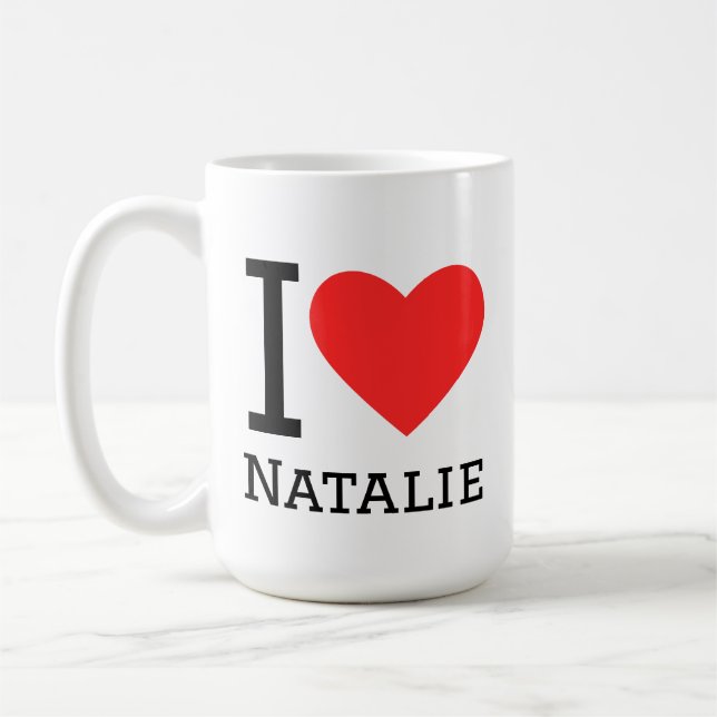 Caneca De Café Eu amo Natalie  (Esquerda)