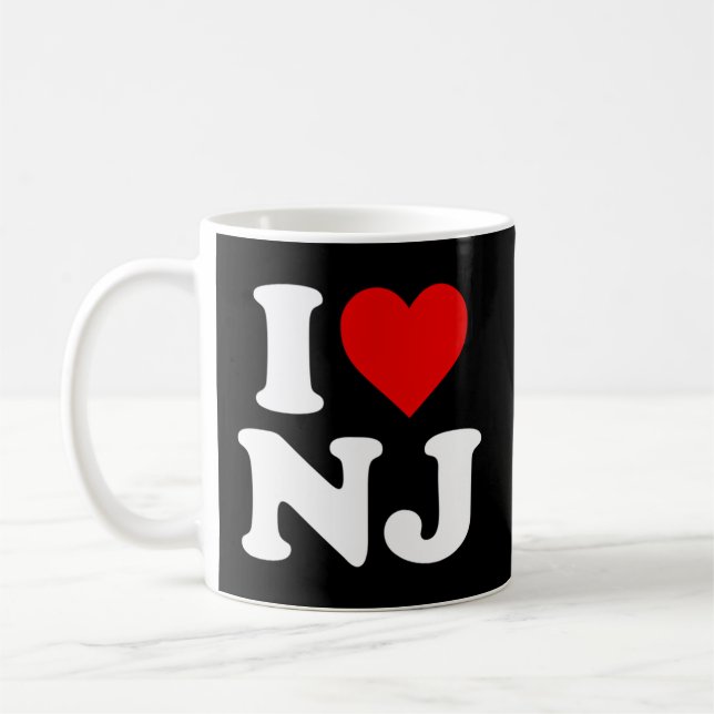 Caneca De Café Eu Amo Nj Heart New Jersey (Esquerda)