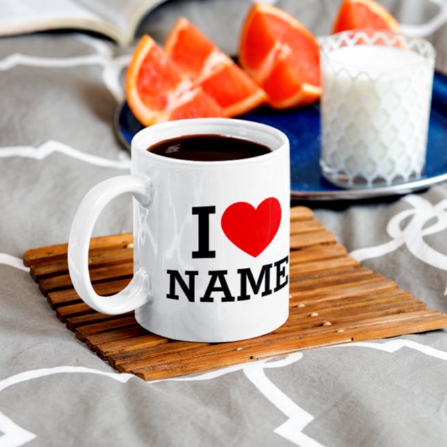 Caneca De Café Eu Amo Nome (Criador carregado)