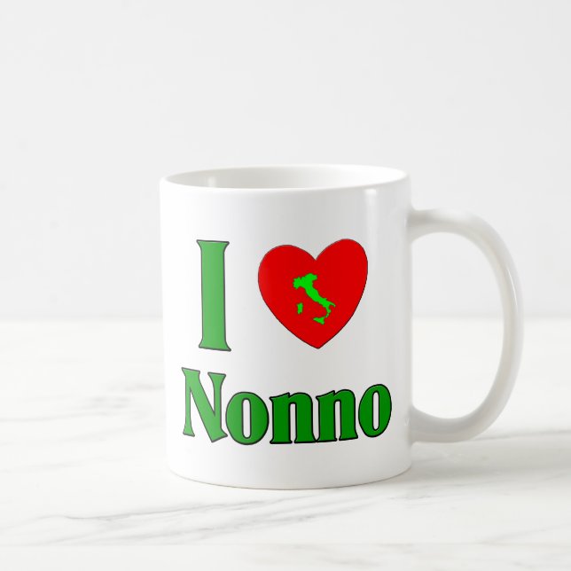 Caneca De Café Eu amo Nonno (o avô italiano) (Direita)