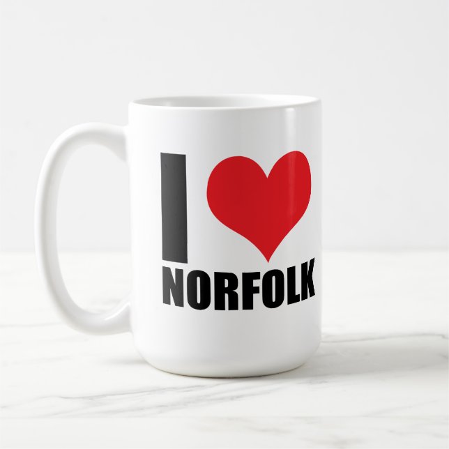 Caneca De Café Eu amo Norfolk (Esquerda)