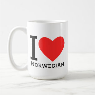 Caneca De Café Eu amo norueguês
