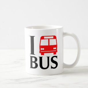 Caneca De Café Eu amo o amor do ônibus   I o ônibus do ônibus 
