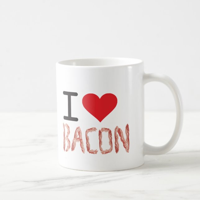 Caneca De Café Eu amo o bacon (Direita)