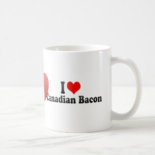 Caneca De Café Eu amo o bacon canadense