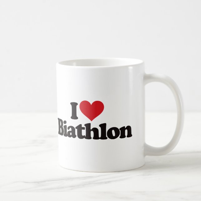 Caneca De Café Eu amo o Biathlon (Direita)