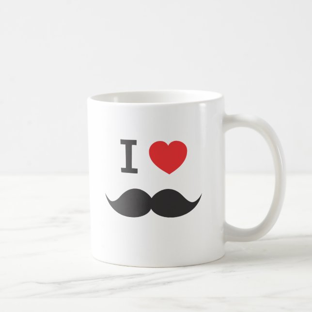 Caneca De Café Eu amo o bigode (Direita)