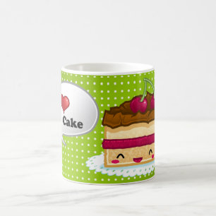Caneca De Café Eu amo o bolo