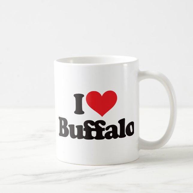 Caneca De Café Eu amo o búfalo (Direita)