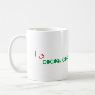 Caneca De Café Eu amo o cacau, café, chá e…
