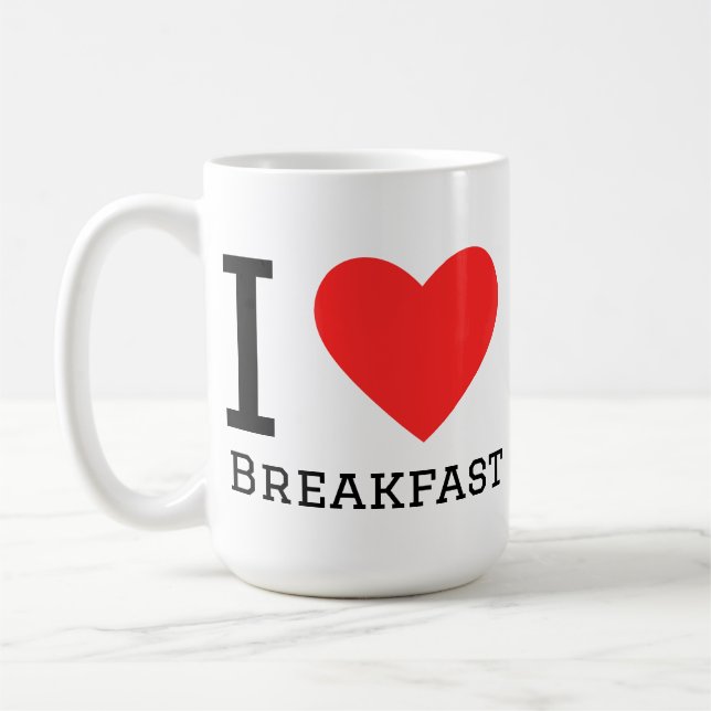 Caneca De Café Eu amo o café da manhã  (Esquerda)