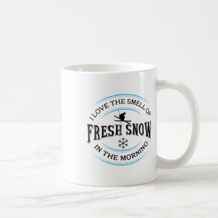 Caneca De Café Eu amo o cheiro da neve fresca pela manhã, esqui