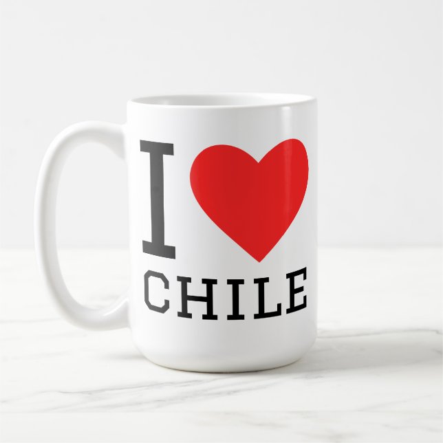 Caneca De Café Eu amo o Chile (Esquerda)