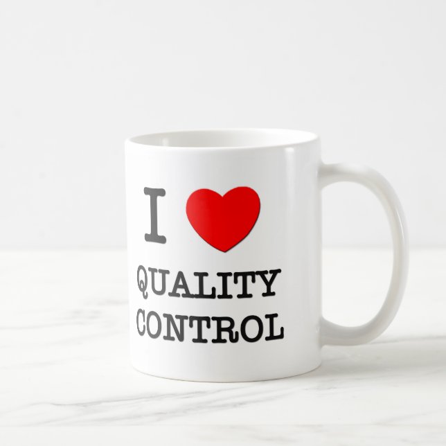 Caneca De Café Eu amo o controle da qualidade (Direita)