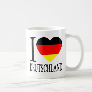 Caneca De Café Eu amo o coração alemão da bandeira de Alemanha