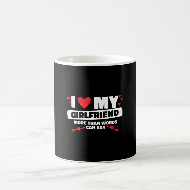 Caneca De Café eu amo o coração da minha namorada (Centro)