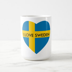 CANECA DE CAFÉ EU AMO O CORAÇÃO DA SUECIA