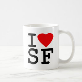 Caneca De Café Eu amo o coração San Francisco