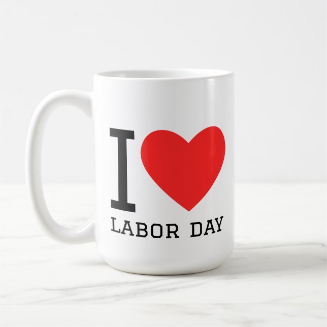 Caneca De Café Eu amo o dia do trabalho (Esquerda)