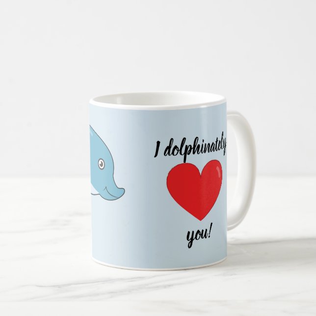 Caneca De Café Eu amo-o dolphinately! (Frente Esquerda)