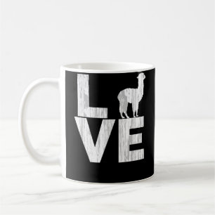 Caneca De Café Eu amo o efeito afligido tom das alpacas dois