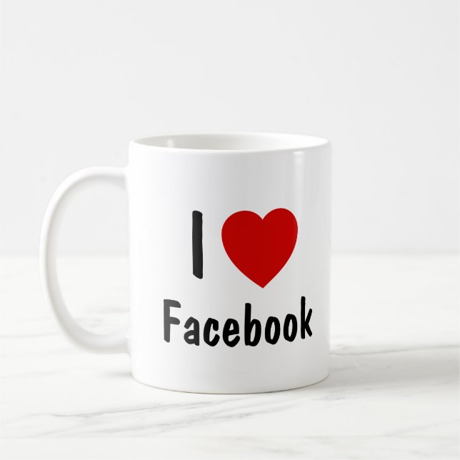 Caneca De Café Eu amo o Facebook (Esquerda)
