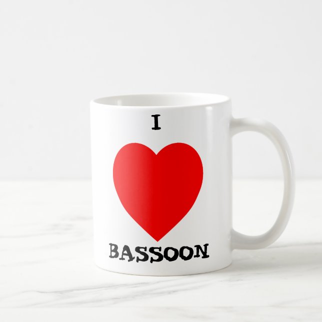 Caneca De Café Eu amo o fagote (Direita)