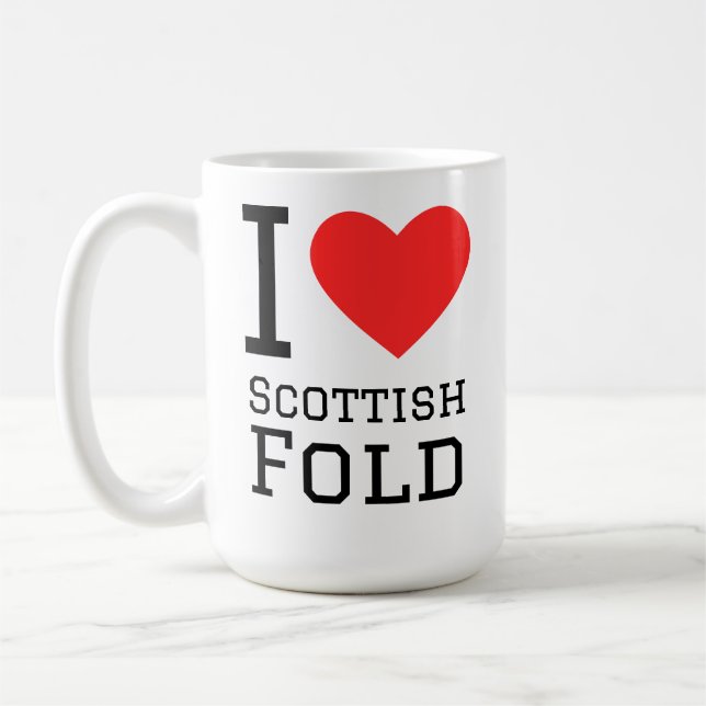 Caneca De Café Eu amo o fold escocês (Esquerda)