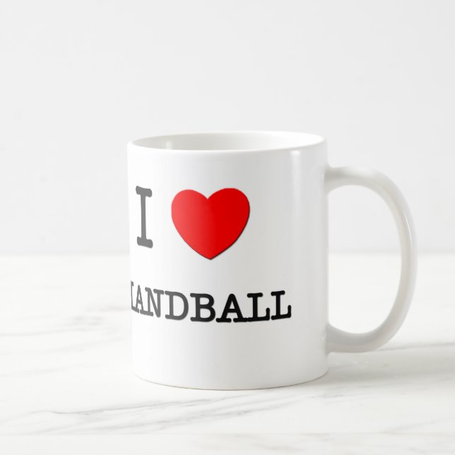Caneca De Café Eu amo o handball (Direita)