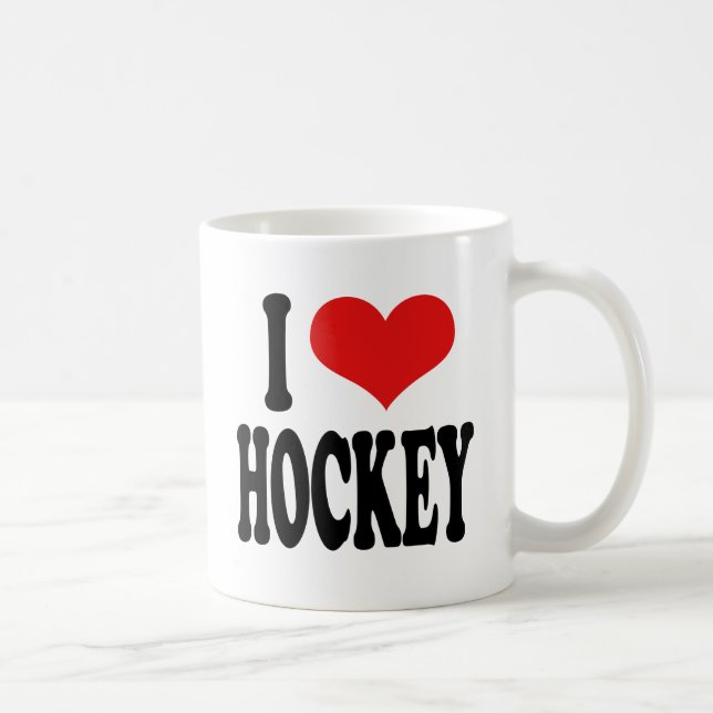 Caneca De Café Eu amo o hóquei (Direita)
