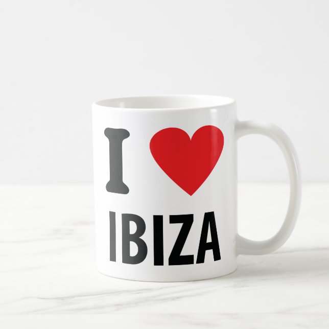 Caneca De Café Eu amo o ícone de Ibiza (Direita)